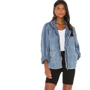 Free People Denim Quilted Jacket